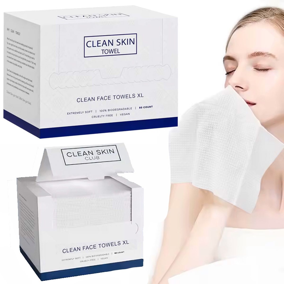 Xl Skincare - 50개/박스 일회용 페이스 타월 얼굴 클렌징