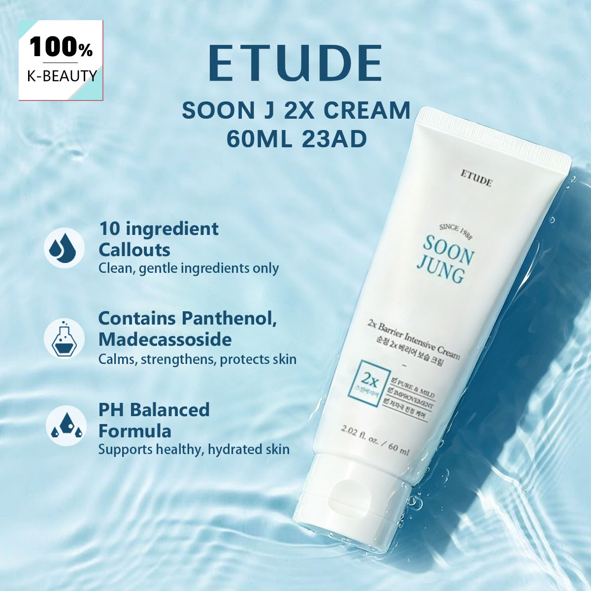 Skincare Laneige - 에뛰드순J 2x 크림 60ml, 부드러운 크림
